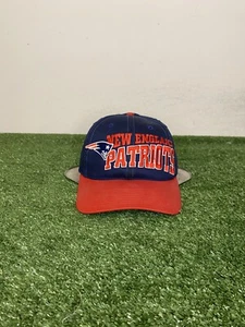 Vintage New England Patriots hat cap snap back wrap around blue red 90s mens - Picture 1 of 10