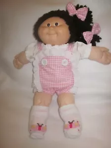 CPK doll clothes/16-18 inch/pink gingham romper/blouse/hair bows - Picture 1 of 1