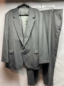 Haggar Imperial Men’s Big and Tall Dress Suit Gray in Color 52L Jacket Size 46 X
