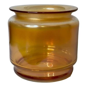 Eisch German Art Glass Champagne Gold Aurine Iridescent Vase Bowl 7" Tall signed - Picture 1 of 7