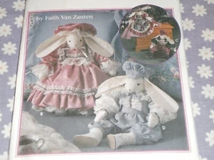 SIMPLICITY 8893 CRAFTS STUFFED 18" VICTORIAN BUNNIES & CLOTHES PATTERN UNCUT - Picture 1 of 3