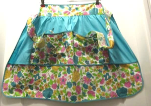 Medio Delantal Vintage Floral Algodón Bolsillo Nuevo Sin Etiquetas - Imagen 1 de 4