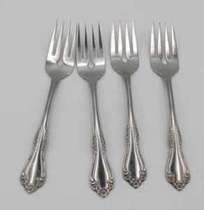 Vintage  MANSFIELD ONEIDA  Set of 4 Salad Forks Fork Stainless - Picture 1 of 7