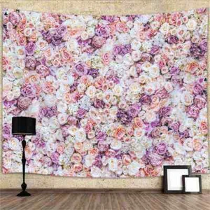 Arazzo floreale rosa extra large da appendere a parete sfondi matrimonio fotografia - Foto 1 di 7