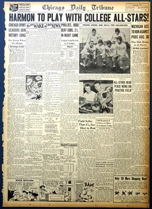 1945 Sports Page - Tom Harmon To Play With College All-Stars Against Packers - Picture 1 of 3