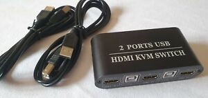 switch kvm hdmi 2 ports avec cables usb
