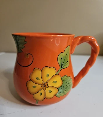 Temptations Poppy Passion Orange Floral Design 16 oz Coffee Mug PPP-SQ-748823 - Image 1 of 4