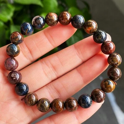 Pulsera de cuentas de piedras preciosas Pietersita Namibia de color natural de 8,8 mm Z52 Foto 1 de 4