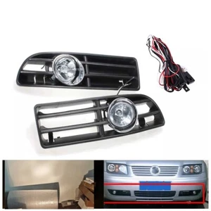 Car GRILLE With FOG LIGHT FOR VW JETTA BORA 99-04 Clear Lens Hot - Picture 1 of 4