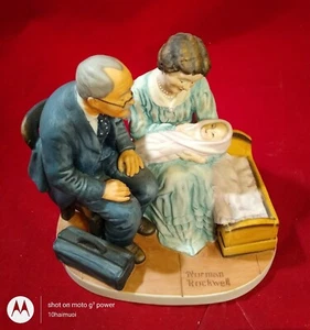 Figurina Norman Rockwell Vintage 1981 Lynell Marketing "Culla dell'amore" Madre Bambino - Foto 1 di 6