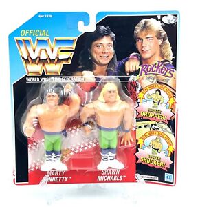 VINTAGE HASBRO 1991 WWF WWE ROCKER SHAWN MICHAELS & MARTY JANNETTY EU IT#HM