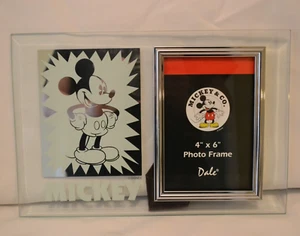 Cuadro de imagen de vidrio grabado de Disney Mickey & Co. Mickey Mouse Dale NUEVO - Imagen 1 de 4