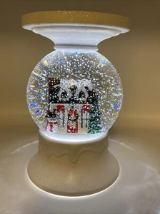Bath & Body Works Musical Schneekugel 3 Docht Kerzenhalter Weihnachtshaus - Bild 1 von 5