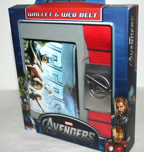 MARVEL THE AVENGERS BIFOLD WALLET & WEB BELT BOYS BI-FOLD - Picture 1 of 4