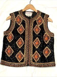 60er Jahre Koralle Damen Vintage stark perlige Weste von DePaul - Bild 1 von 3
