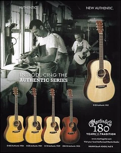 Martin Authentic Series D-45 S D-2 8 D-18 OM-18 guitarra acústica anuncio - Imagen 1 de 3