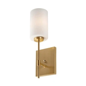 Forte Lighting Faye 1 Light Wall Sconce, Soft Gold/Satin Opal - 2612-01-12 - Picture 1 of 1