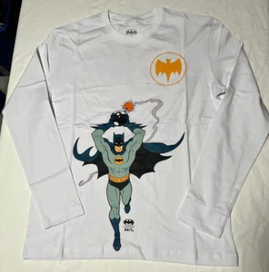 NEW BAIT X Batman X SDCC COMIC CON Graphic WHITE T-Shirt SZ S LONG SLEEVE DC - Picture 1 of 5