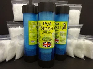 Qualität PVA MESH BREIT 38mm SCHLAUCH & verpackte NACHFÜLLUNGEN machen PVA Strumpf Köder TASCHEN - Bild 1 von 4
