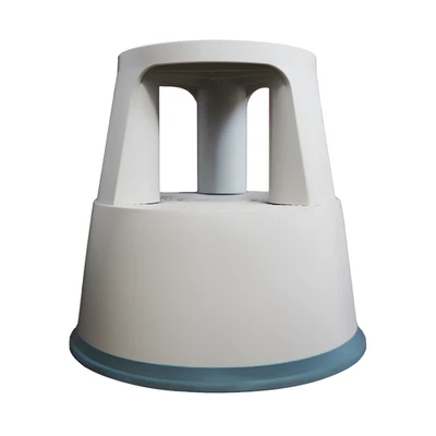 Westcott Rollhocker Hellgrau, Tritthocker 3 Gleitrollen, Stopautomatik - Bild 1 von 4