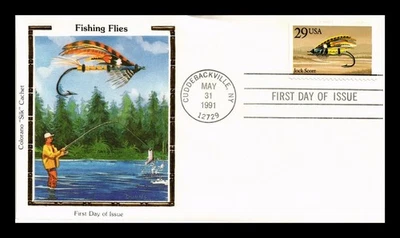 DR JIM STAMPS US COVER JOCK SCOTT FISHING FLIES FDC COLORANO SILK CACHET - Image 1 of 2
