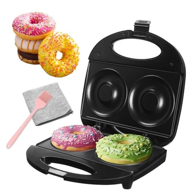 Donut Maker,Doughnut Machine,Bake 2 Donuts,Double-sided heating, Non-stick Su... - Image 1 of 4