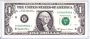 1999 $1 Federal Reserve Note St Louis **STAR** 1st Printing #H00699926* - Picture 1 of 2