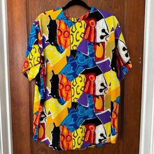 EUC Limited Edition Units Abstract Geometric Colorful Shirt Free Size OS L XL - Picture 1 of 7