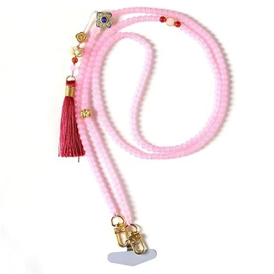 Cordón de teléfono con borla con cuentas esmaltadas, correa bandolera con lengüeta de amarre para teléfonos Foto 1 de 4