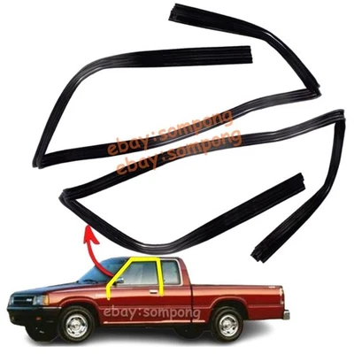 Par de sellos de canal de funcionamiento de vidrio para ventana para camioneta Mazda B2000 B2200 B2600 86-93 Foto 1 de 4