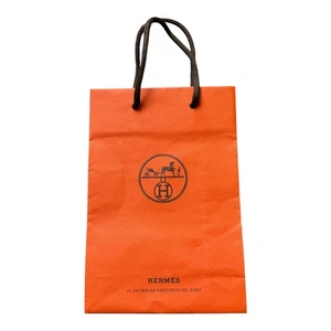 Hermes Orange Luxury Collectible Parisian Branded Shopping Bag Womens 8.5" x 6" - Picture 1 of 7