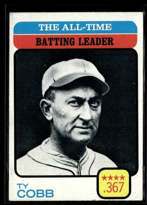 1973 年 Topps All-Time Batting Leaders - Ty Cobb EX-EX/MT 套装 Break #475 — 第 1/2 张图片