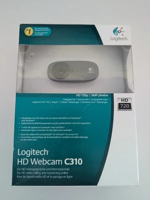 Webcam Logitech C310 HD Webcam mit Mikrofon Schwarz USB Neu & OVP - Bild 1 von 2