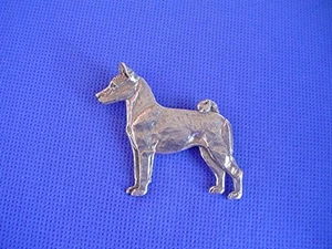 Pewter Basenji Standing Pin #40L Sighthound Dog Jewelry by Cindy A. Conter    - Picture 1 of 1