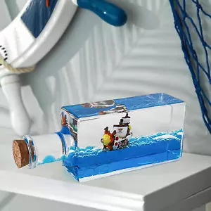 Flowing Cruise Ship Fluid Drift Bottle, Unsinkable Boat In A Box Model Liquid - Picture 1 of 12