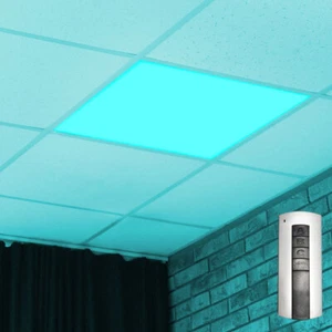 Pannello a Incasso Plafoniera Lampada Letto Telecomando RGB LED Argento L 30 CM - Foto 1 di 10