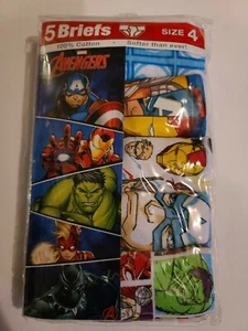 Marvel Avengers 5 Pack Briefs - Size 4 - 100% Cotton - **NEW** (FREE SHIPPING) - Picture 1 of 2