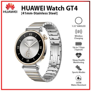 NEW Huawei Watch GT 4 41mm SILVER 1.32" Stainless Steel iOS Android Smartwatch - Zdjęcie 1 z 6