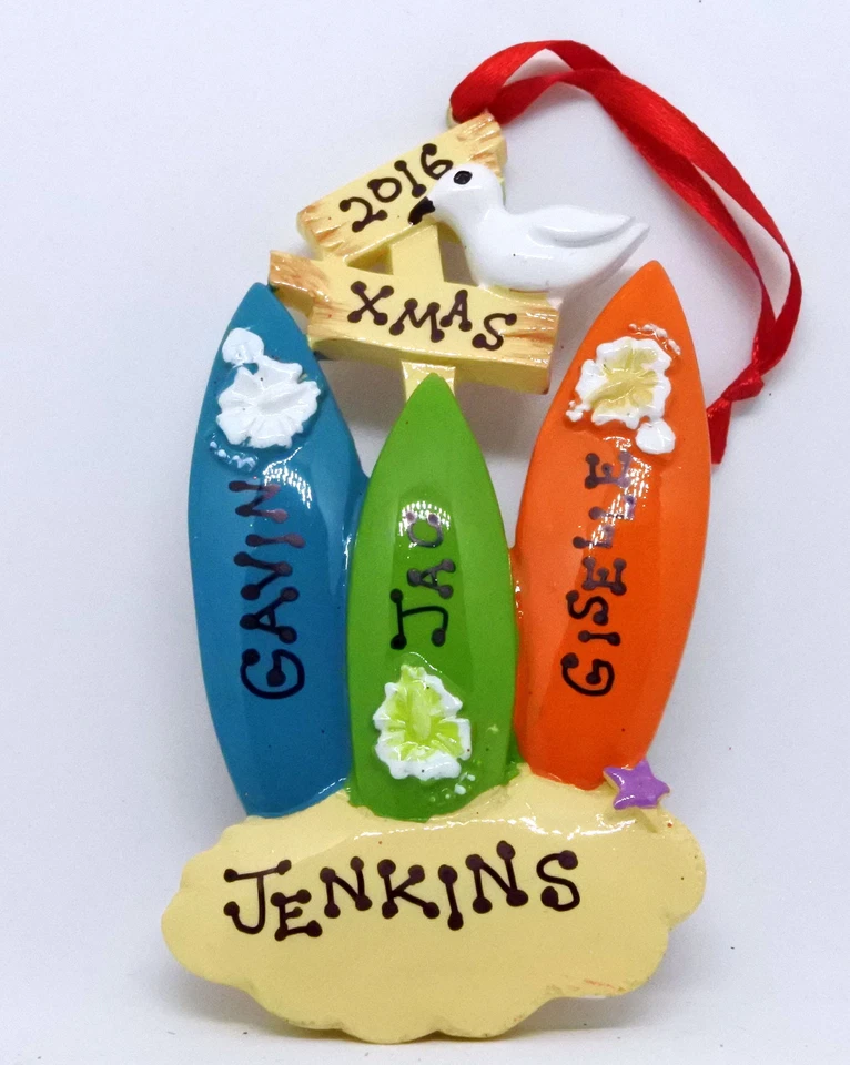 Decoración/ornamentos navideños personalizados - Tablas de surf Foto 1 de 1