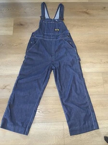 VINTAGE Overalls Burlington Denim Work Wear Bibs 38 W Unisex PRISTINE - Picture 1 of 11