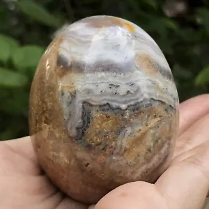 189g natürlicher gebänderter Amethyst Ei Stein Quarz Heilung Reiki Energie Dekoration - Bild 1 von 4