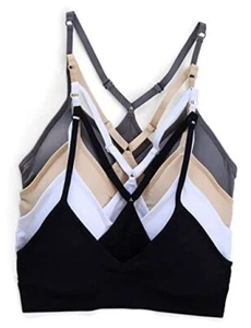 Women’s 4 Pack Racerback Sports Bralette Seamless Wireless Small Basics - Picture 1 of 7