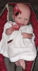 Creepy Gothic Brain Eating Baby Doll Handcrafted 1 of a Kind Art Hungry Hannah - Picture 1 of 15