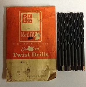 8 ITW DRILL BITS 3/16"x3.75 JOBBERS LENGHT Dia.2130"No.72763 AUTO SEARIES TANGED - Picture 1 of 2