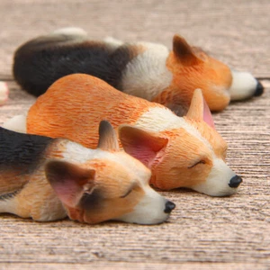 Casa delle bambole scala 1:12 miniature sdraiata sonno corgi cane animale domestico decorazione - Foto 1 di 31