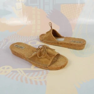 Espadrilles En Daim Beige Pare Gabia Fait À La Main Handmade Made In France - Imagen 1 de 9