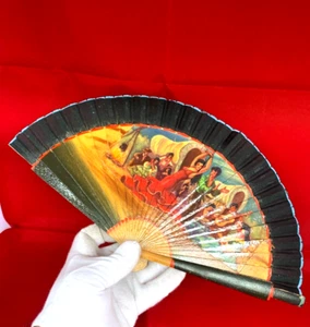 SPANISH FAN WITH FLAMENCO DECORATION VINTAGE ABANICO - Picture 1 of 13
