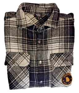 Home Free Herren schwarz kariert Georgia Langarm Druckknopf Kragen Jacke Größe M - Bild 1 von 4