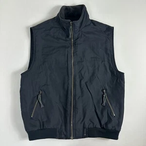 Stormtech Men Medium Windproof Canvas Vest Full Zip Pockets Black Fleeced Lined - Picture 1 of 8