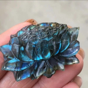 Natural Gifts The lotusQuartz Healing Ornamento Home Decor Labradorite Crystal - Picture 1 of 6